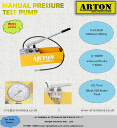 ARTON PRESSURE TEST PUMP MANUAL from AL SHAMAH AL FETHIAH W.SHOP EQUIP. TR LLC / ASAF
