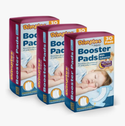 Inspire Dimples Booster Pads, Baby Diaper Doubler with Adhesive - 1 Size Fits All Diapers - Boosts Diaper Absorbency - No More leaks 90 Count (with Adhesive for Secure Fit) from SKANDA INTERNATIONAL FZ LLE