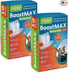 Inspire Incontinence Booster Pads Super Absorbent Extra Long | Pad Liner Women and Men | Inserts for Adult Diapers 5+ Cups Absorbency 36 Count Money Back Leak Free Guarantee! from SKANDA INTERNATIONAL FZ LLE