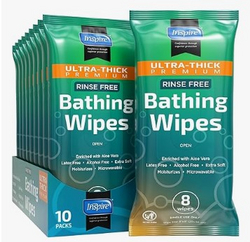 nspire Ultra Thick Rinse-Free Bath Towels | Shower Towels - Flush-Free Wet Wipes with Aloe | Thick Strong Extra Large Towel for Adults | Body Wipes for Adults Bathing No Rinse from SKANDA INTERNATIONAL FZ LLE