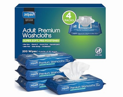 Inspire Adult Wet Wipes, Wash Cloths | Adult Wipes for Incontinence & Cleansing for Elderly, 8"x12" (200 count) from SKANDA INTERNATIONAL FZ LLE