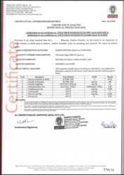 BARITE SPECIFICATION STANDARD TABLE AND SHEET