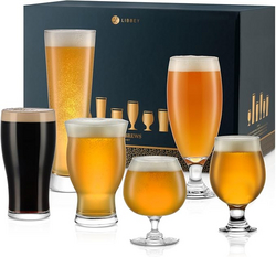 Libbey Craft Brews Assorted Beer Glasses Set of 6 with Gift Box – Lead?Free Specialty Beer Glassware for IPA, Stout, Wheat, Lager, Sour & High?ABV – Dishwasher Safe from SKANDA INTERNATIONAL FZ LLE