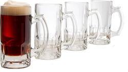 Libbey Craft Brews Glass Beer Mug Set, Large Beer Glasses Set Of 4 to Serve Ales and Lagers, Timeless Glass Beer Mugs for Freezer from SKANDA INTERNATIONAL FZ LLE
