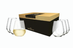 Libbey Signature Greenwich Stemless Wine Glasses, 18-Ounce, Set of 6, Made in USA, Dishwasher Safe, Angular Modern Stemless Glassware, Gift Box from SKANDA INTERNATIONAL FZ LLE