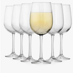 Libbey Vina White Wine Glasses Set of 6, 18.25 Oz Elegant, Fancy Glasses Drinking Set, Stemmed Wine Glasses for Weddings, Birthdays, Parties and More from SKANDA INTERNATIONAL FZ LLE