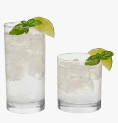 Libbey Province Tumbler and Rocks Glass Set, Elegant Drinkware Glasses Set, Tall Drinking Glasses with Modern Lines, Dishwasher Safe Drinking Glasses Set of 16