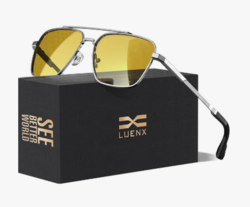 LUENX Mens Women Polarized Sunglasses Aviator, Square Polygon Lens Driving UV 400 Protection With Accessories 58mm from SKANDA INTERNATIONAL FZ LLE