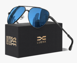LUENX Aviator Sunglasses for Men Women Polarized Trendy Sun Shades UV 400 Protection from SKANDA INTERNATIONAL FZ LLE