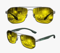 LUENX Aviator Sunglasses for Men Square Polarized Polygon Lens - UV 400 Protection with Accessories 61MM Driving Outdoor from SKANDA INTERNATIONAL FZ LLE