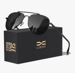 LUENX Aviator Sunglasses for Men Women Polarized Driving Classic Shades - UV 400 Protection with Accessories 60MM from SKANDA INTERNATIONAL FZ LLE
