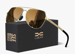 LUENX Aviator Sunglasses for Men Women Polarized New Shades Large Metal Frame - UV 400 Protection from SKANDA INTERNATIONAL FZ LLE