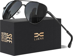 LUENX Aviator Sunglasses for Men Women Polarized Trendy Sun Shades UV 400 Protection