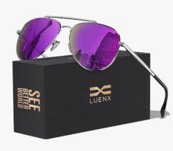 LUENX Aviator Sunglasses for Men Women Polarized Driving Classic Shades - UV 400 Protection with Accessories 60MM from SKANDA INTERNATIONAL FZ LLE
