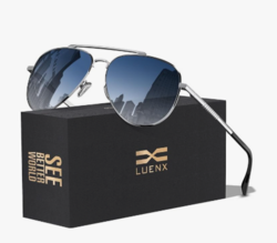 LUENX Aviator Sunglasses for Men Women Polarized Driving Classic Shades - UV 400 Protection with Accessories 60MM from SKANDA INTERNATIONAL FZ LLE