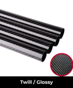Glossy Carbon Fiber Pipes