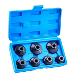 Oil Filter Socket Set, 7PCS Oil Filter Cap Remover and Installer Tool Kit, Includes 24mm, 27mm, 29mm, 30mm, 32mm, 36mm, 38mm, Compatible with Mercedes-Benz, VW, BMW, and More from SKANDA INTERNATIONAL FZ LLE