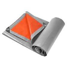 Heavy-Duty Orange/Silver Tarpaulins 24 x 24 ft