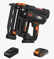 Worx Nitro 20V 16GA Finish Nailer Cordless 70 Nails/Min Sinks Up to 2-1/2", Compact Cordless Nail Gun w/Tool-Free Jam Release, Brushless Nail Gun Battery Powered WX841L – Battery & Charger Included from SKANDA INTERNATIONAL FZ LLE