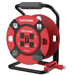 CRAFTSMAN Retractable Extension Cord Reel 1 Ft. with 4 Outlets, Cable Management & Heavy Duty 14AWG SJTW Cable from SKANDA INTERNATIONAL FZ LLE