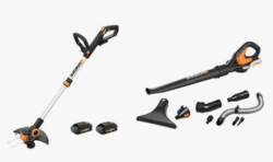 Worx String Trimmer Cordless GT3.0 20V PowerShare 12" Edger & Weed Trimmer (2 Batteries & Charger Included) WG163 and WORX WG545.9 20V Work Air Lithium Multi-Purpose Blower/Sweeper/Cleaner Tool ONLY from SKANDA INTERNATIONAL FZ LLE
