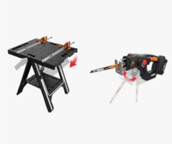 WORX Pegasus Multi-Function Work Table and Sawhorse with Quick Clamps and Holding Pegs – WX051 with AXIS 2-in-1 Reciprocating Saw and Jigsaw with Orbital Mode from SKANDA INTERNATIONAL FZ LLE