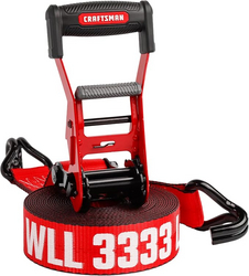 CRAFTSMAN CMXAZBS10000J Black/Red 2" x 27' Ratchet Tie Down Strap with Double J Hook - Heavyweight/Industrial Duty (10,000 lb Break Strength) from SKANDA INTERNATIONAL FZ LLE