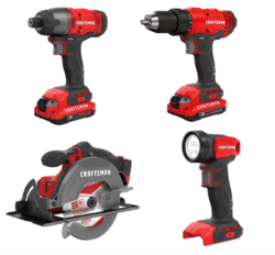 CRAFTSMAN V20 MAX Power Tool Combo Kit, 4-Tool Cordless Power Tool Set (CMCK401D2AM) from SKANDA INTERNATIONAL FZ LLE