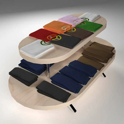 Double Layer Oval Wooden Display Table from TAIWAN DISPLAY FIXTURES CO., LTD.