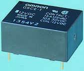Omron PCB Mount Power Relay, 12V dc Coil, 15A Switching Current, SPST