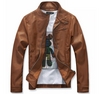 Fit Designed Synthetic Leather Coat Jacket 