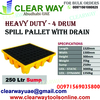 HEAVY DUTY 4 DRUM SPIL PALLET WITH DRAIN DEALER IN MUSSAFAH , ABUDHABI , UAE